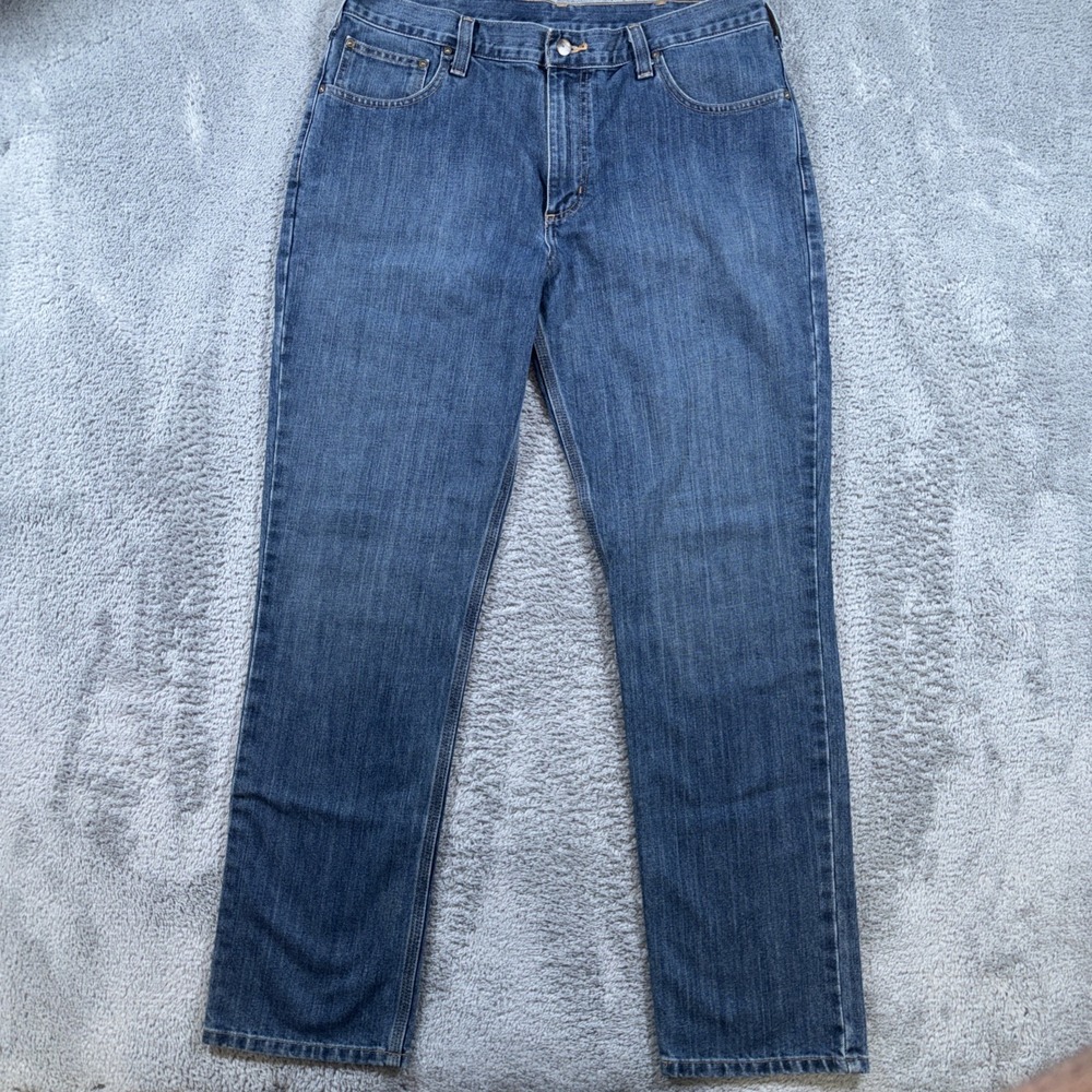 Carhartt Denim Blue Jeans Men's Size 36X32 Straight Traditional Fit